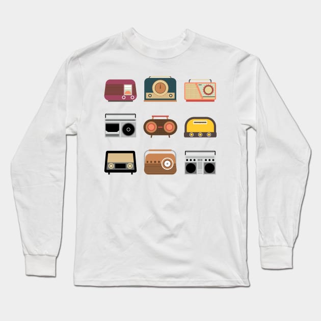 Vintage Radio Collection Long Sleeve T-Shirt by Digster